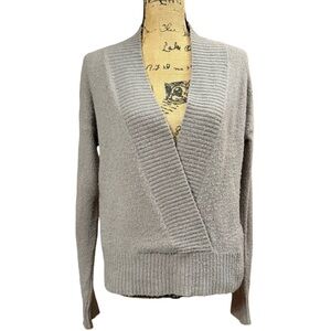 Uniq Grey Faux Wrap Style Sweater Size S/M
